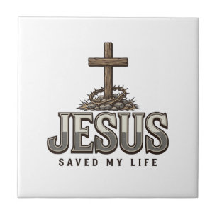 Jesus Saved My Life Vintage Engraving Christian De Tile