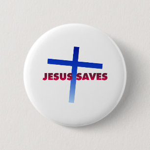 Jesus Saves 6 Cm Round Badge