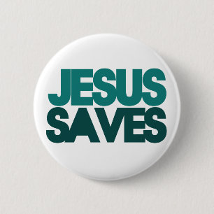 Jesus Saves 6 Cm Round Badge