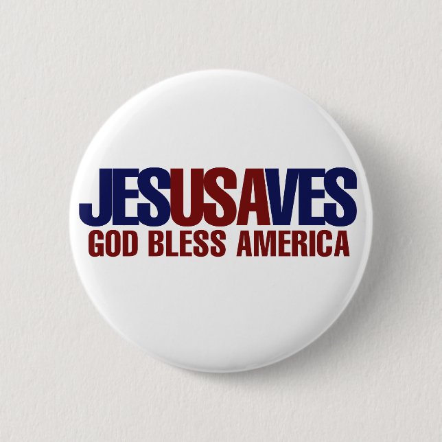 Jesus Saves 6 Cm Round Badge (Front)