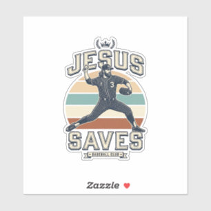 Jesus Saves Baseball Vintage Christian Vector Desi
