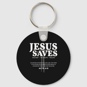 Jesus Saves Bible Verse Acts 4_12 Christian Key Ring