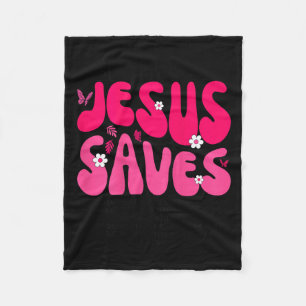 Jesus Saves Bible Verse Christian Faith Religious  Fleece Blanket