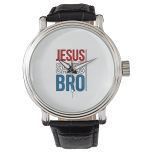 Jesus Saves Bro Christian Typography T-Shirt Desig Watch
