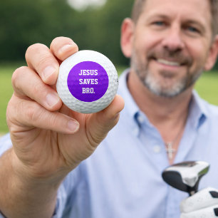 Jesus Saves Bro. Neon Purple  Golf Balls