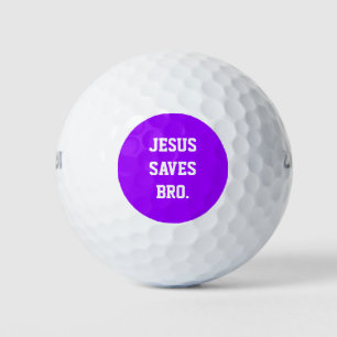 Jesus Saves Bro. Neon Purple Skateboard Golf Balls
