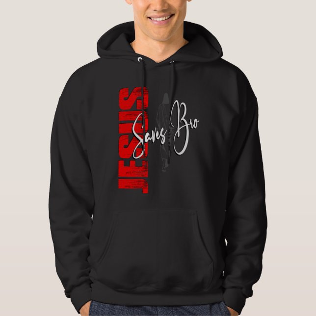 JESUS SAVES BRO VINTAGE HOODIE (Front)