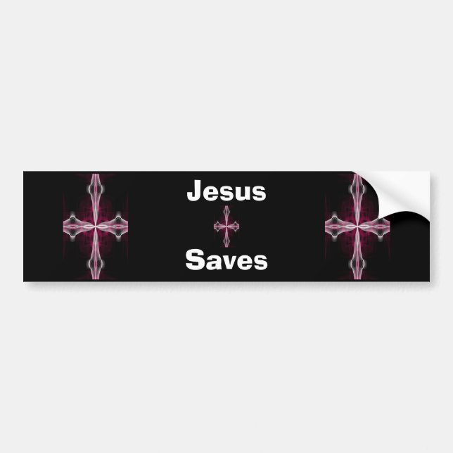 Jesus saves bumper sticker (Front)