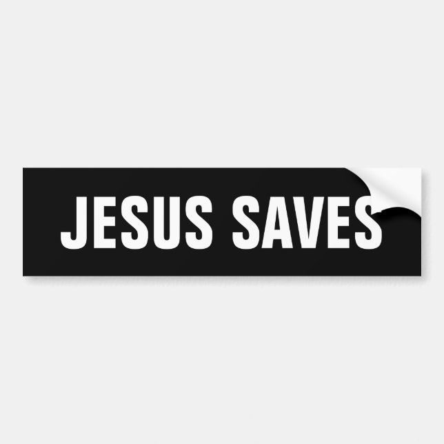 JESUS SAVES BUMPER STICKER (Front)