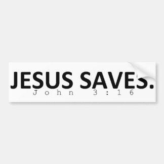 Jesus Saves. Bumper Sticker