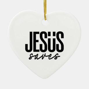 JESUS SAVES CERAMIC TREE DECORATION