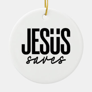 JESUS SAVES CERAMIC TREE DECORATION