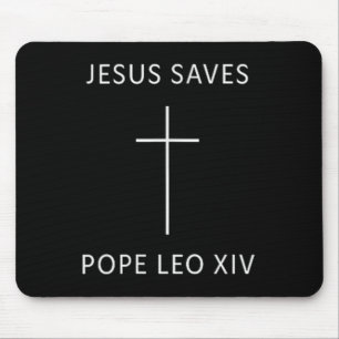 Jesus Saves Christian Cross Minimal Religious Fait Mouse Mat