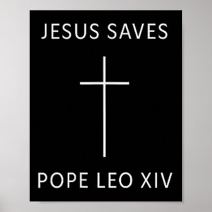 Jesus Saves Christian Cross Minimal Religious Fait Poster