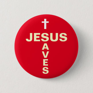 Jesus Saves Christian Evangelising Button/Badge 6 Cm Round Badge