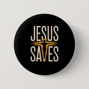 Jesus Saves Christian Faith Devotion Believer  6 Cm Round Badge