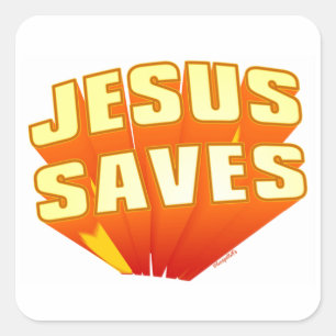 Jesus Saves christian gift Square Sticker