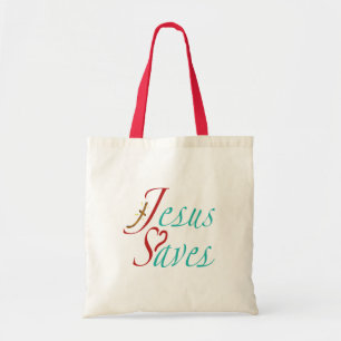 Jesus Saves Christian Quote Tote Bag