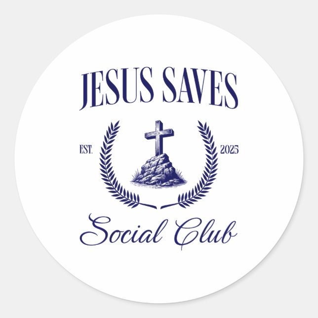 Jesus Saves Christian Women  Classic Round Sticker (Front)