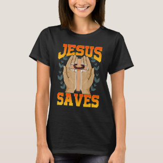 Jesus Saves Cross Christian Christ Crown Of Thorns T-Shirt
