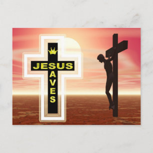 Jesus saves crucifixion picture postcard