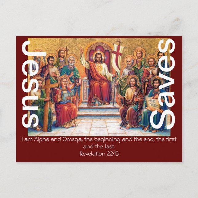 Jesus Saves Faith Blessing Bible Love Peace Lamb Postcard (Front)