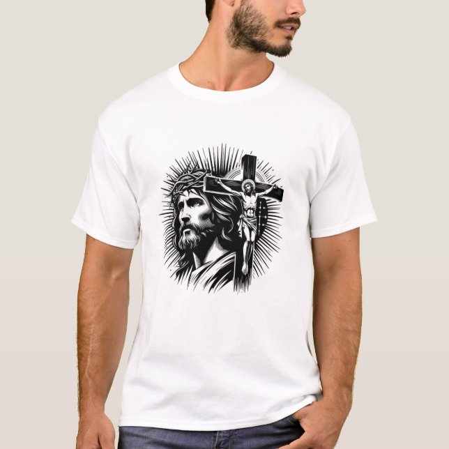 Jesus Saves: Faith-Inspired Graphic T-Shirt" T-Shirt (Front)