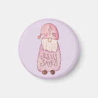 Jesus Saves Gnome  Magnet