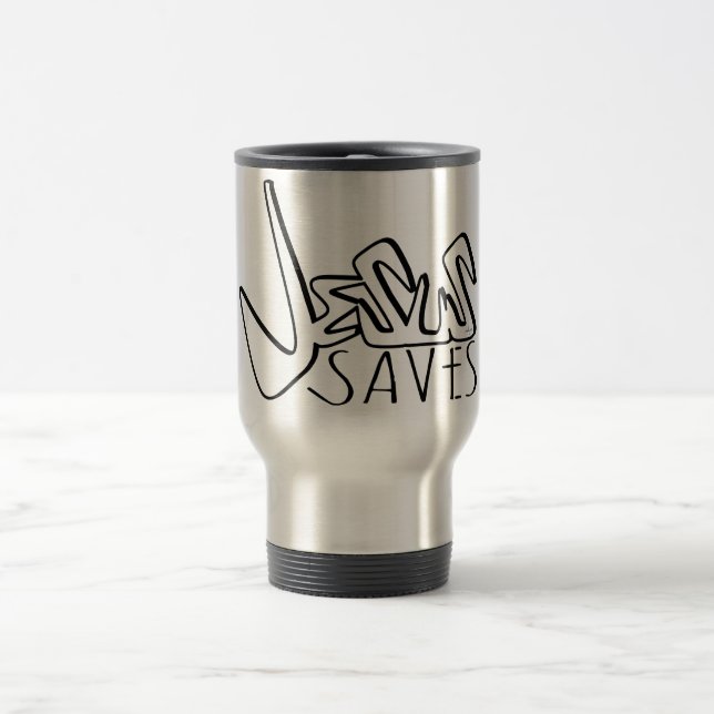 JESUS SAVES GRAFFITI  TRAVEL MUG (Center)