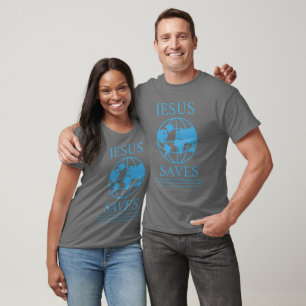 Jesus Saves Graphic Grey T-Shirt