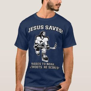 Jesus Saves Hockey funny tshirt