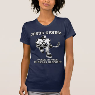 Jesus Saves Hockey funny tshirt