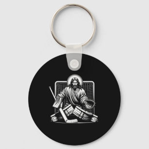Jesus Saves Hockey Goalie Christian Key Ring