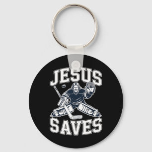 Jesus Saves – Hockey Humor For Christian Players Key Ring