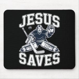 Jesus Saves – Hockey Humor For Christian Players Mouse Mat