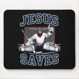 Jesus Saves Hockey Player Team God Hockey Lovers H Mouse Mat