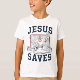 Jesus Saves Hockey Player Team God Hockey Lovers H T-Shirt