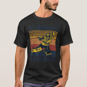 Jesus Saves Ice Hockey Goalie Sport Religious Chri T-Shirt