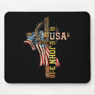 Jesus Saves Jesusaves, American Usa Flag, Christia Mouse Mat