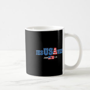 Jesus Saves Jesusaves Usa John 3_16 American Flag Coffee Mug