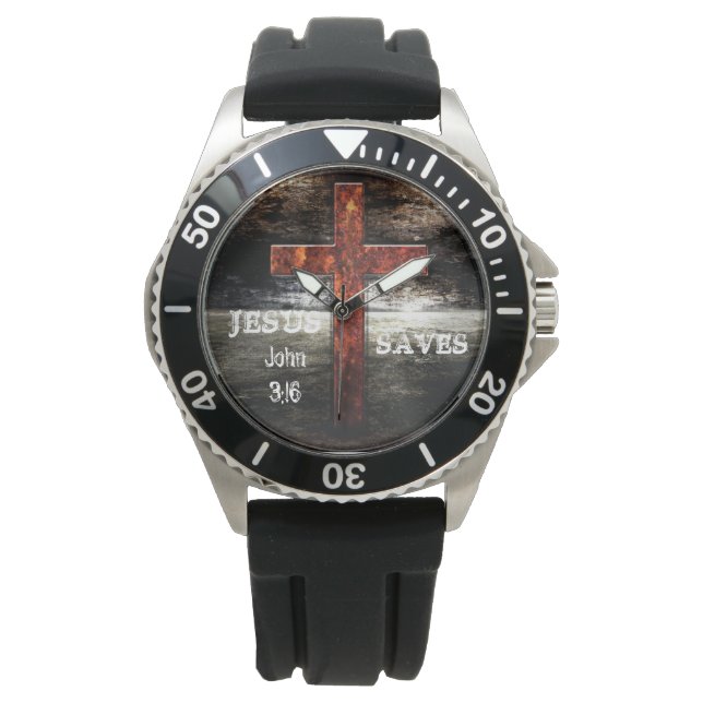 Jesus Saves Men's Stainless Steel Watch (Front)