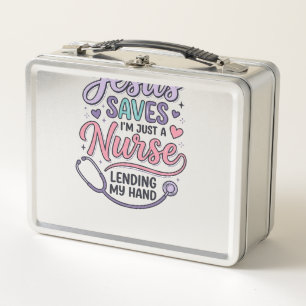 Jesus Saves Nurse Faith Shirt Design_1 Metal Lunch Box