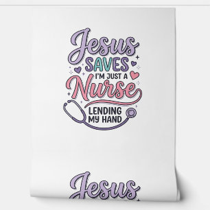 Jesus Saves Nurse Faith Shirt Design_1 Wallpaper