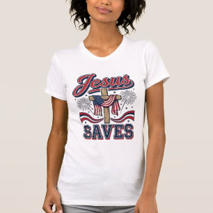 Jesus Saves Patriotic Christian Vintage Shirt Desi