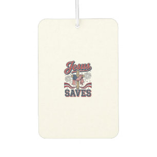 Jesus Saves Patriotic Christian Vintage Shirt Desi Car Air Freshener