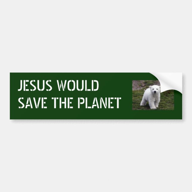 Jesus saves planet bumper sticker (Front)