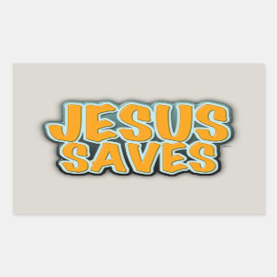 Jesus Saves Rectangular Sticker