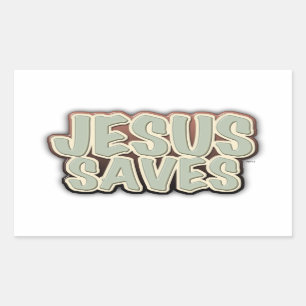 Jesus Saves Rectangular Sticker