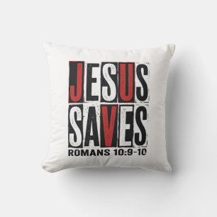 Jesus Saves Romans 10_9 Christian Vintage Shirt De Cushion