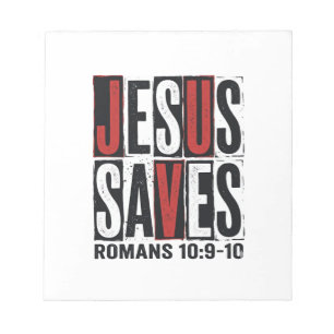 Jesus Saves Romans 10_9 Christian Vintage Shirt De Notepad